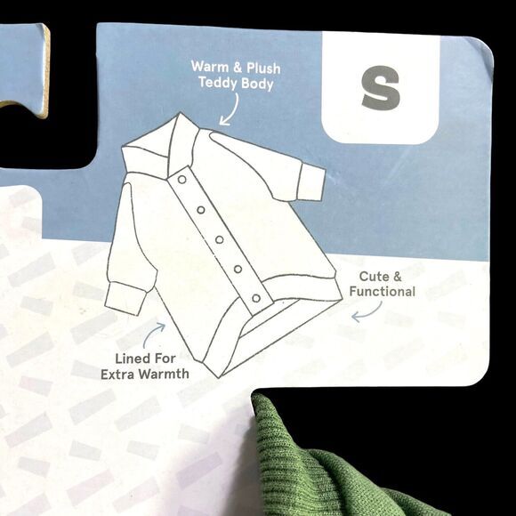 Bark Home Bark Varsity Jacket Green Brown Dog Sweater Snap Buttons Size Small - Picture 10 of 11